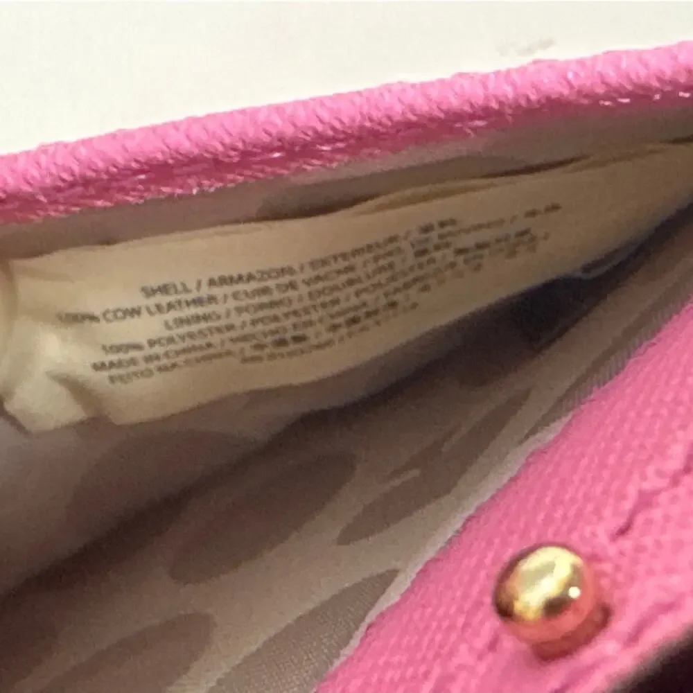 Kate Spade Cedar Street Cali Leather Cross Body Clutch Pink Trifold Wallet Small